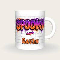 Personalised Spooky Graffiti Mug, front