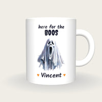 Personalised Ghost Mug, Here For The Boos, front