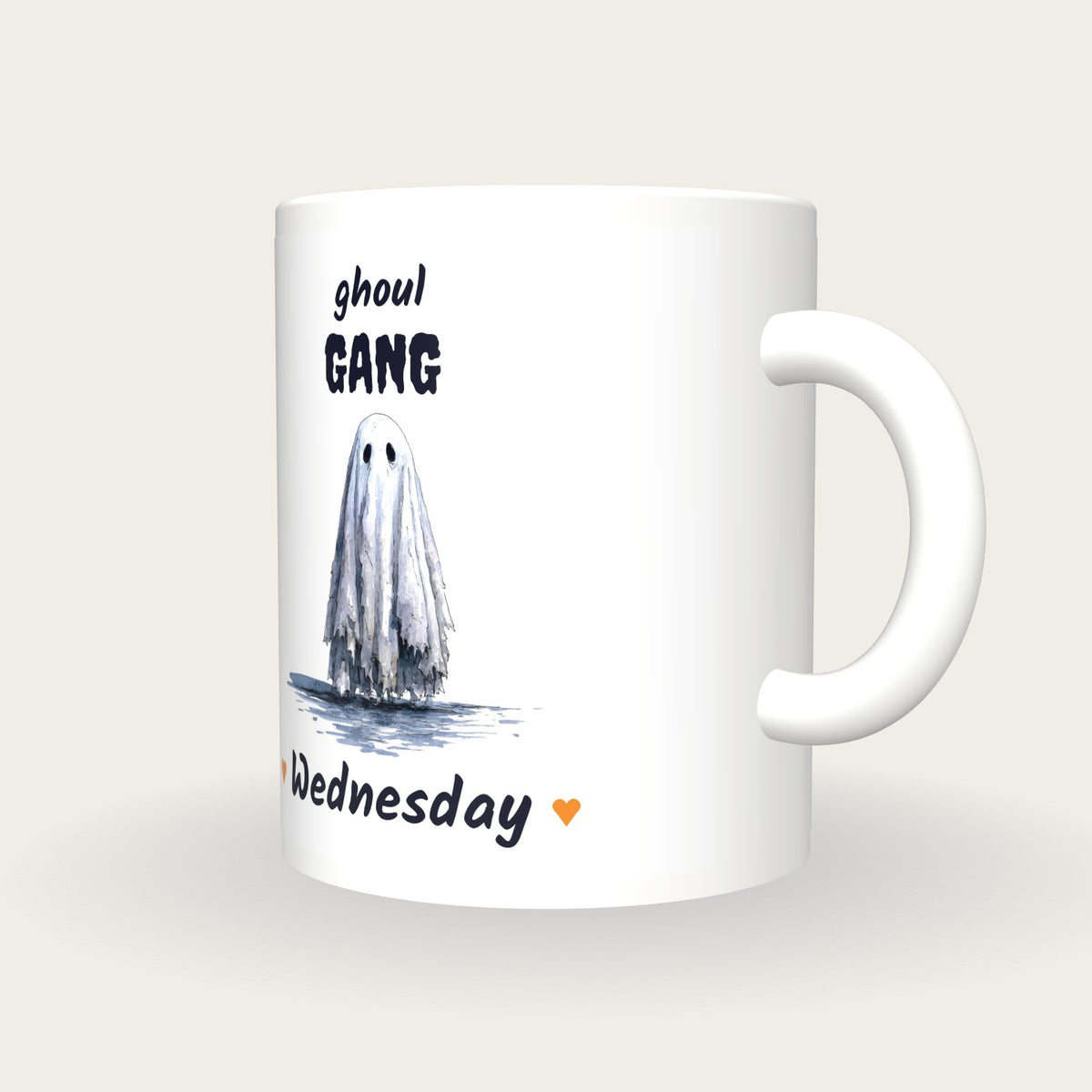 Personalised Ghost Mug, Ghoul Gang, three-quarter view