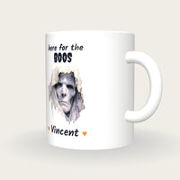 Personalised Ghoul Mug, Here For The Boos, three-quarter view