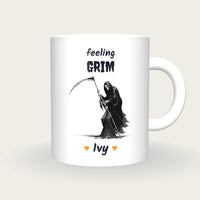 Personalised Grim Reaper Mug, Feeling Grim, front