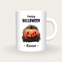 Personalised Jack O Lantern Mug, Happy Halloween, front