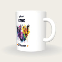 Personalised Neon Ghost Mug, Ghoul Gang, three-quarter view