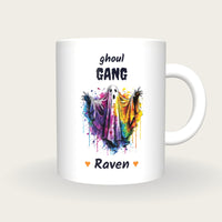 Personalised Neon Ghost Mug, Ghoul Gang, front
