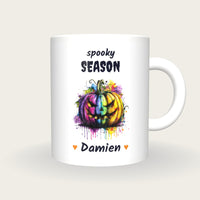 Personalised Neon Pumpkin Mug, Spooky Season, front