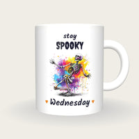 Personalised Neon Skeleton Mug, Stay Spooky, front