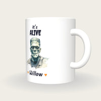 Personalised Monster Mug, It's Alive, three-quarter view