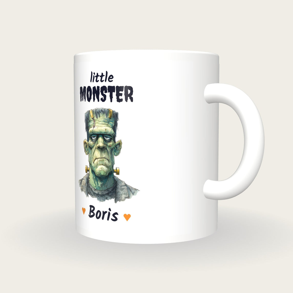 Personalised Monster Mug, Little Monster, three-quarter view