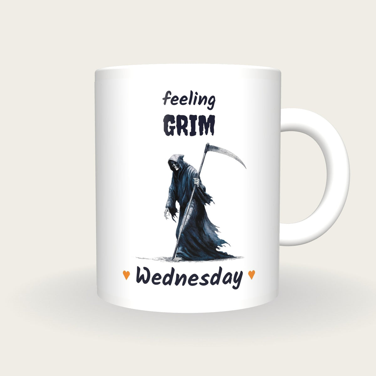 Personalised Grim Reaper Mug, Feeling Grim, front