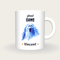 Personalised Screaming Ghost Mug, Ghoul Gang, front