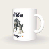 Personalised Werewolf Mug, Howl At The Moon, three-quarter view