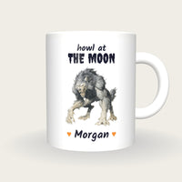 Personalised Werewolf Mug, Howl At The Moon, front
