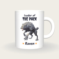 Personalised Werewolf Mug, Leader Of The Pack, front