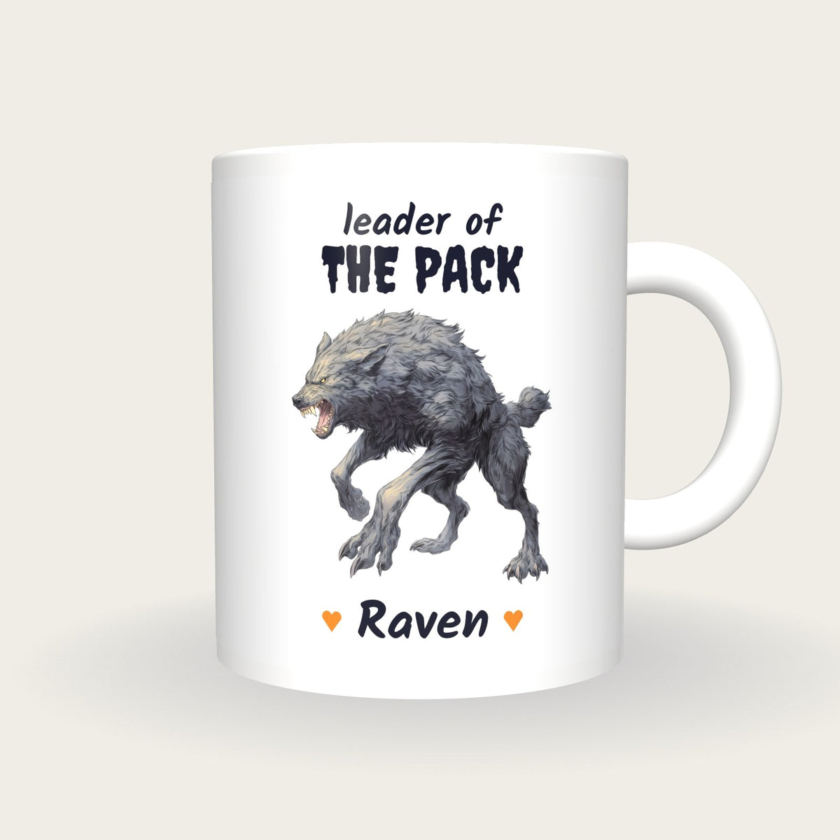 Personalised Werewolf Mug, Leader Of The Pack, front