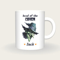 Personalised Wicked Witch Mug, Head Of The Coven, front