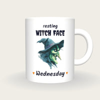 Personalised Wicked Witch Mug, Resting Witch Face, front