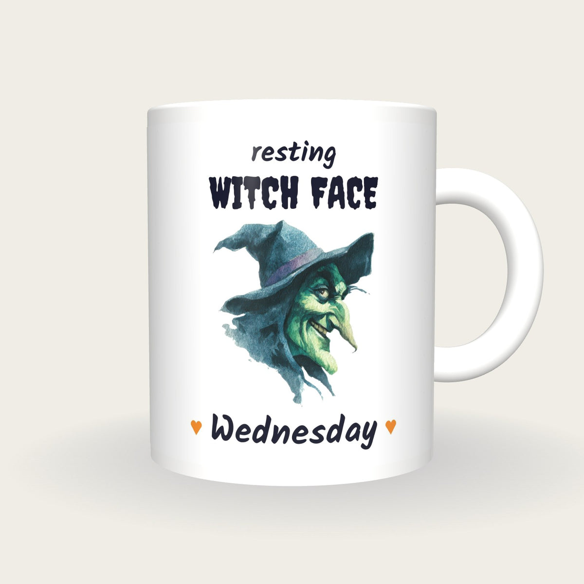 Personalised Wicked Witch Mug, Resting Witch Face, front