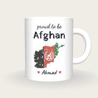 Personalised Afghanistan Map Mug, Proud To Be Afghan, front