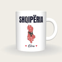 Personalised Albania Map Mug, Shqipëria, front