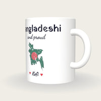 Personalised Bangladesh Map Mug, Bangladeshi And Proud, three-quarter view