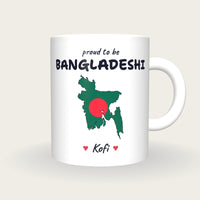 Personalised Bangladesh Map Mug, Proud To Be Bangladeshi, front