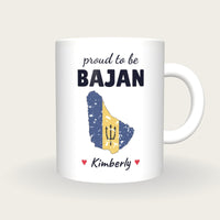 Personalised Barbados Map Mug, Proud To Be Bajan, front