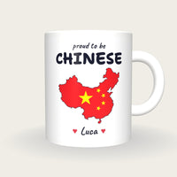 Personalised China Map Mug, Proud To Be Chinese, front