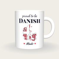 Personalised Denmark Map Mug, Proud To Be Danish, front