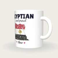 Personalised Egypt Map Mug, Egyptian And Proud, three-quarter view