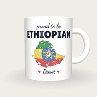 Personalised Ethiopia Map Mug, Proud To Be Ethiopian, front
