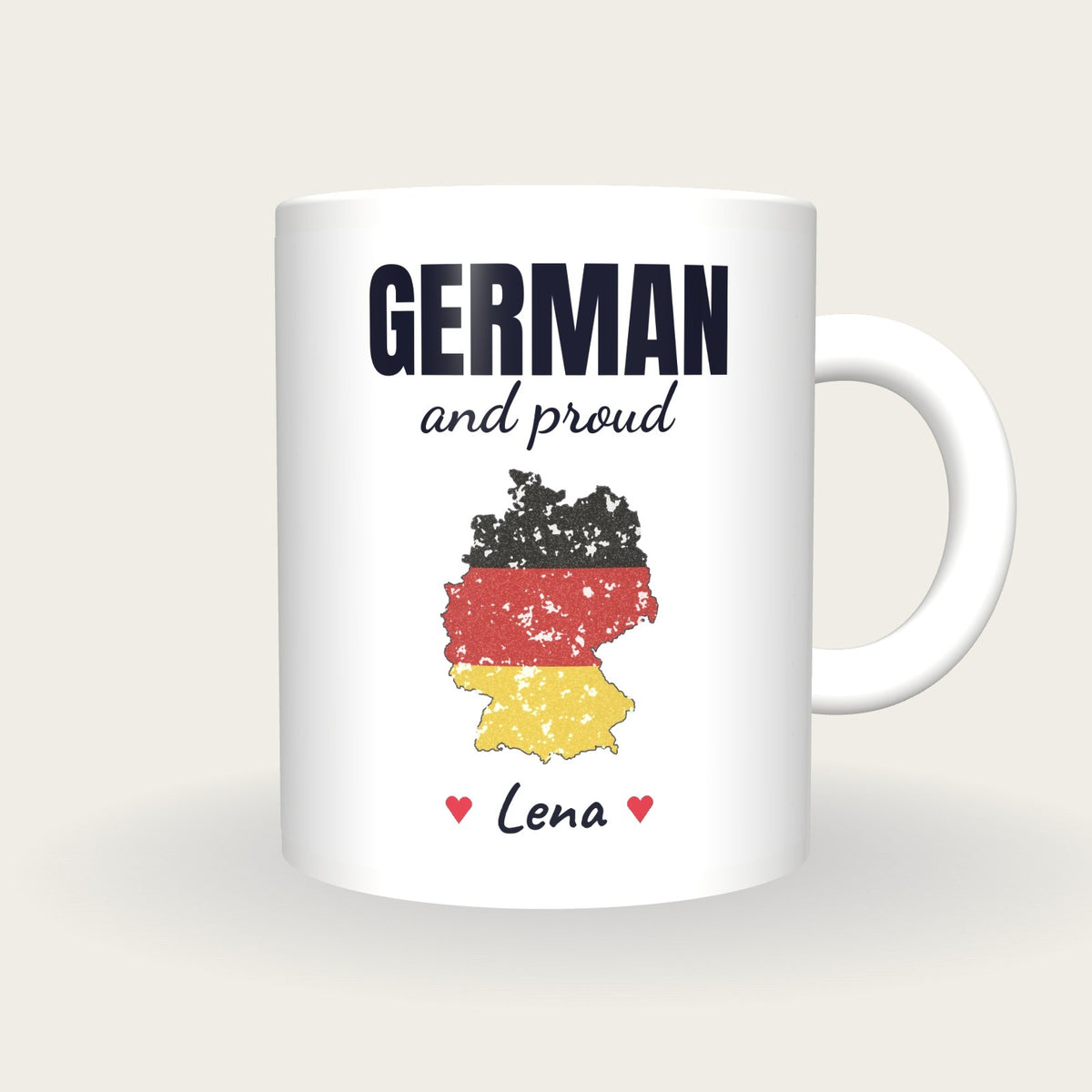 Personalised Germany Map Mug, German And Proud, front