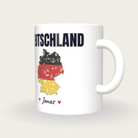 Personalised Germany Map Mug, Deutschland, three-quarter view