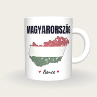 Personalised Hungary Map Mug, Magyarország, front