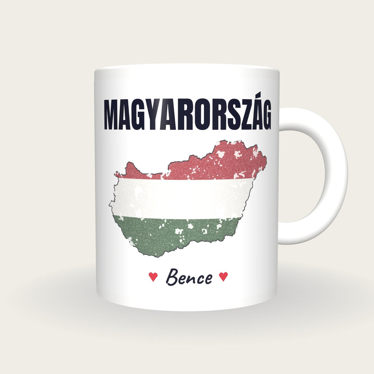 Personalised Hungary Map Mug, Magyarország, front