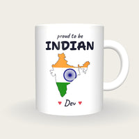 Personalised India Map Mug, Proud To Be Indian, front