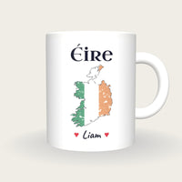 Personalised Ireland Map Mug, Éire, front