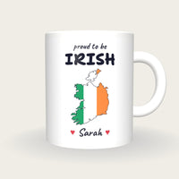 Personalised Ireland Map Mug, Proud To Be Irish, front