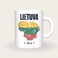 Personalised Lithuania Map Mug, Lietuva, front