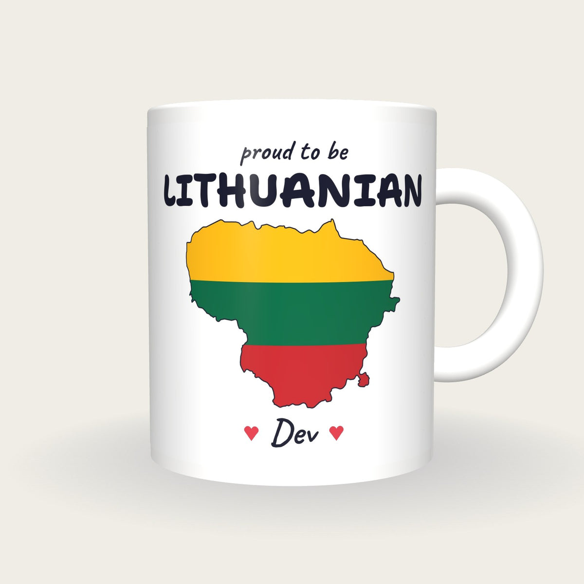 Personalised Lithuania Map Mug, Proud To Be Lithuanian, front