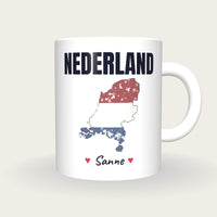 Personalised Netherlands Map Mug, Nederland, front