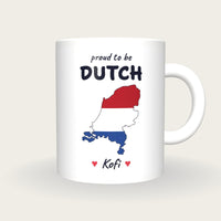 Personalised Netherlands Map Mug, Proud To Be Dutch, front