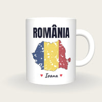 Personalised Romania Map Mug, România, front