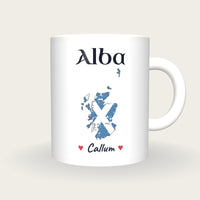 Personalised Scotland Map Mug, Alba, front