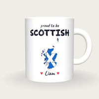 Personalised Scotland Map Mug, Proud To Be Scottish, front