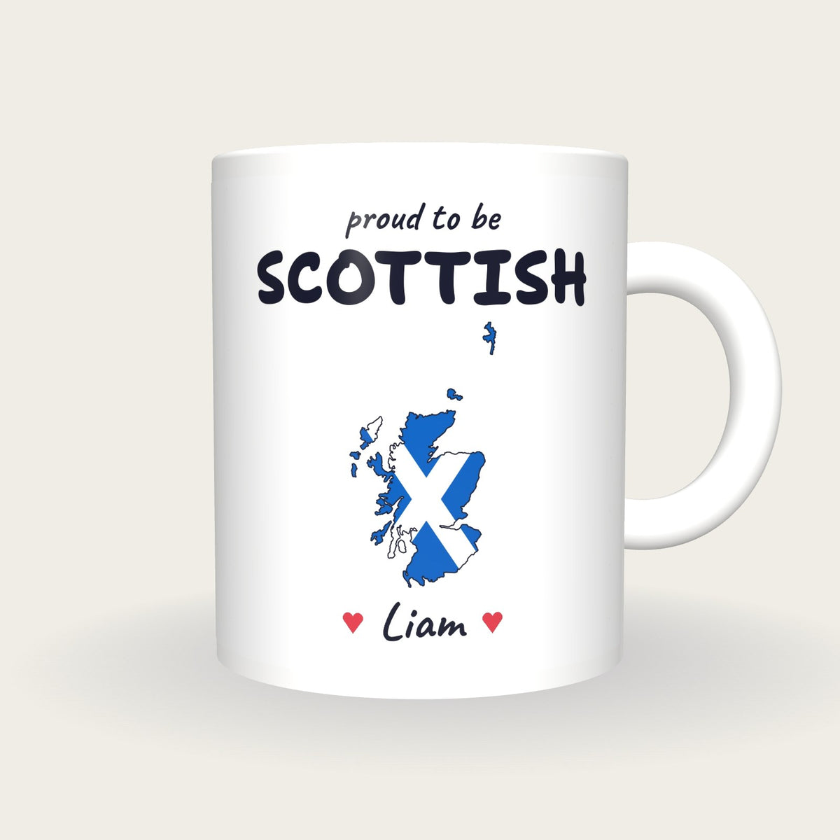 Personalised Scotland Map Mug, Proud To Be Scottish, front