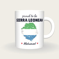 Personalised Sierra Leone Map Mug, Proud To Be Sierra Leonean, front