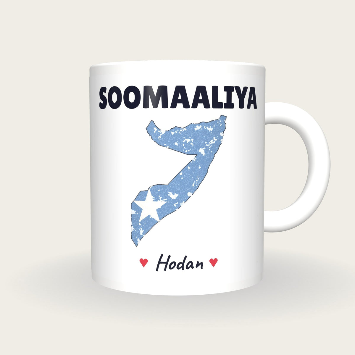 Personalised Somalia Map Mug, Soomaaliya, front