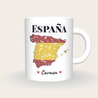 Personalised Spain Map Mug, España, front
