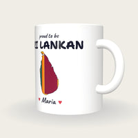 Personalised Sri Lanka Map Mug, Proud To Be Sri Lankan, three-quarter view