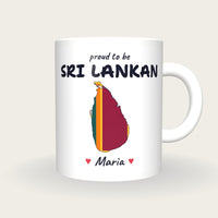 Personalised Sri Lanka Map Mug, Proud To Be Sri Lankan, front